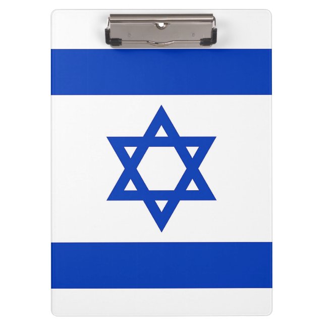 Patriotische Zwischenablage mit Flagge Israels Klemmbrett (Vorderseite)