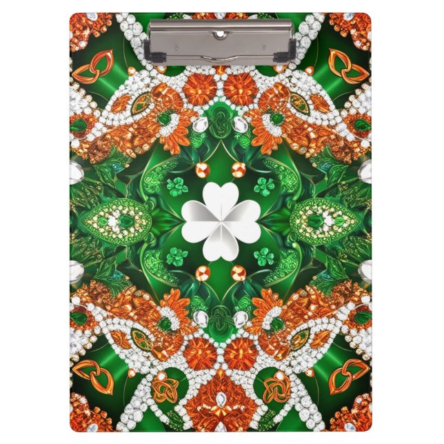 Patriotische Zwischenablage mit irischen Farben, K Klemmbrett (Vorderseite)