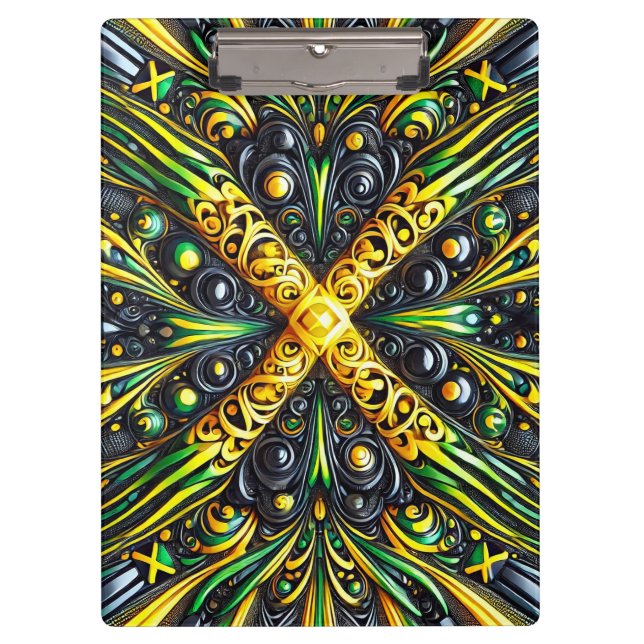 Patriotische Zwischenablage mit jamaikanischen Far Klemmbrett (Vorderseite)