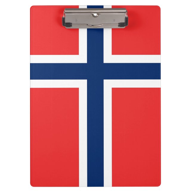 Patriotische Zwischenablage mit norwegischer Flagg Klemmbrett (Vorderseite)