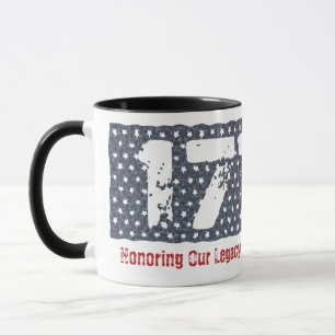 Patriotischer 1776-Flagge mit Distressed-Effekt Tasse