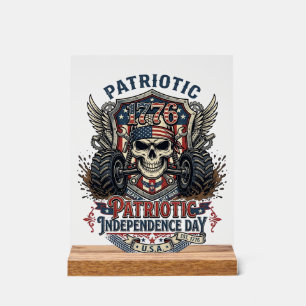 Patriotischer 1776 Geländewagen-Schädel-Monstertru Acrylschild