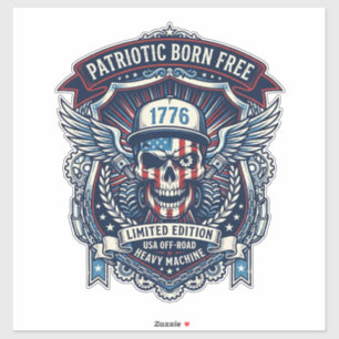 Patriotischer 1776 Geländewagen-Schädel-Monstertru Aufkleber