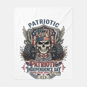 Patriotischer 1776 Geländewagen-Schädel-Monstertru Fleecedecke
