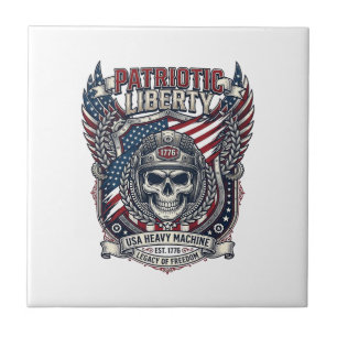 Patriotischer 1776 Geländewagen-Schädel-Monstertru Fliese
