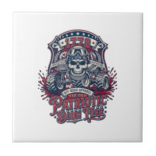 Patriotischer 1776 Geländewagen-Schädel-Monstertru Fliese