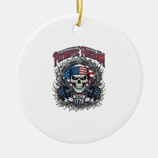 Patriotischer 1776 Geländewagen-Schädel-Monstertru Keramik Ornament