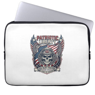 Patriotischer 1776 Geländewagen-Schädel-Monstertru Laptopschutzhülle