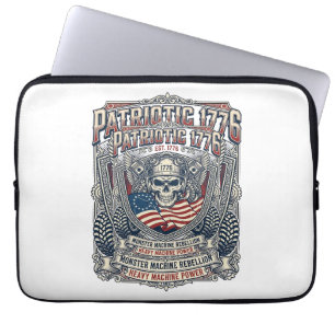 Patriotischer 1776 Geländewagen-Schädel-Monstertru Laptopschutzhülle