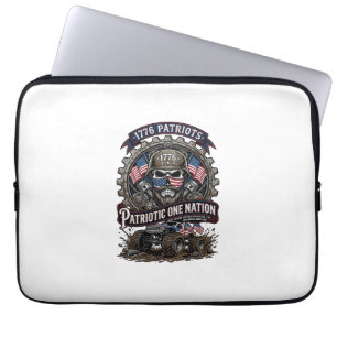 Patriotischer 1776 Geländewagen-Schädel-Monstertru Laptopschutzhülle
