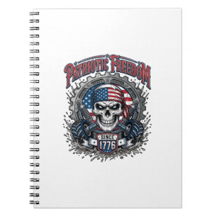 Patriotischer 1776 Geländewagen-Schädel-Monstertru Notizblock