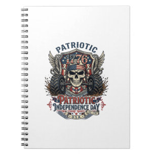 Patriotischer 1776 Geländewagen-Schädel-Monstertru Notizblock