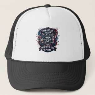Patriotischer 1776 Geländewagen-Schädel-Monstertru Truckerkappe