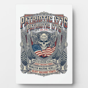 Patriotischer 1776 Geländewagen-Skatschädel-Monste Fotoplatte