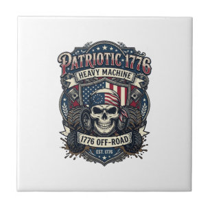 Patriotischer 1776 Geländewagen-Totenkopf-Monstert Fliese