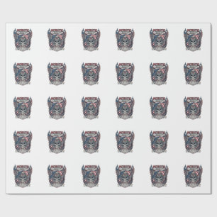 Patriotischer 1776 Geländewagen-Totenkopf-Monstert Geschenkpapier