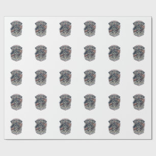 Patriotischer 1776 Geländewagen-Totenkopf-Monstert Geschenkpapier