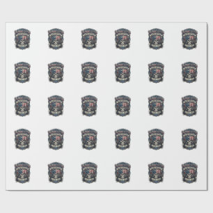 Patriotischer 1776 Geländewagen-Totenkopf-Monstert Geschenkpapier