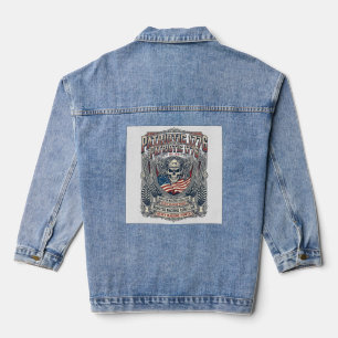 Patriotischer 1776 Geländewagen-Totenkopf-Monstert Jeansjacke