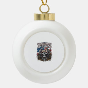 Patriotischer 1776 Geländewagen-Totenkopf-Monstert Keramik Kugel-Ornament