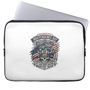 Patriotischer 1776 Geländewagen-Totenkopf-Monstert Laptopschutzhülle