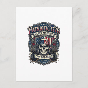 Patriotischer 1776 Geländewagen-Totenkopf-Monstert Postkarte