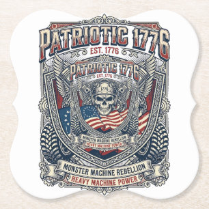 Patriotischer 1776 Geländewagen-Totenkopf-Monstert Untersetzer