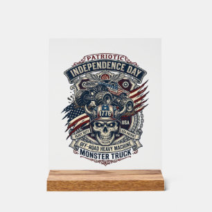 Patriotischer 1776 Off Road Schädel Monster Truck Acrylschild
