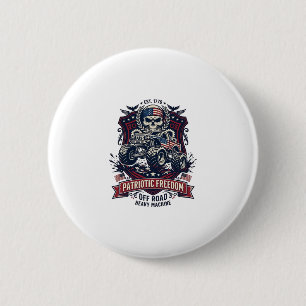Patriotischer 1776 Off Road Schädel Monster Truck Button