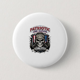 Patriotischer 1776 Off Road Schädel Monster Truck Button