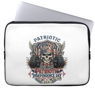 Patriotischer 1776 Off Road Schädel Monster Truck Laptopschutzhülle