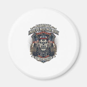 Patriotischer 1776 Off Road Schädel Monster Truck  Magnet
