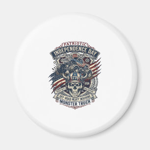 Patriotischer 1776 Off Road Schädel Monster Truck  Magnet