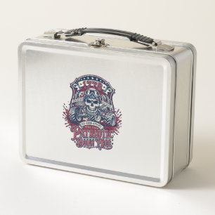 Patriotischer 1776 Off Road Schädel Monster Truck Metall Brotdose