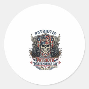 Patriotischer 1776 Off Road Schädel Monster Truck  Runder Aufkleber