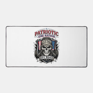 Patriotischer 1776 Off Road Schädel Monster Truck Schreibtischunterlage