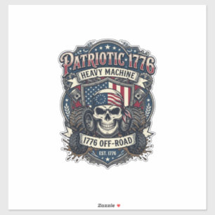 Patriotischer 1776 Off Road Totenkopf Monster Truc Aufkleber
