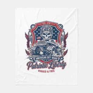 Patriotischer 1776 Off Road Totenkopf Monster Truc Fleecedecke