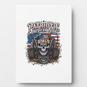 Patriotischer 1776 Off Road Totenkopf Monster Truc Fotoplatte