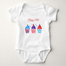 Patriotischer 250. rot weiß blau Aquarell-Cupcake