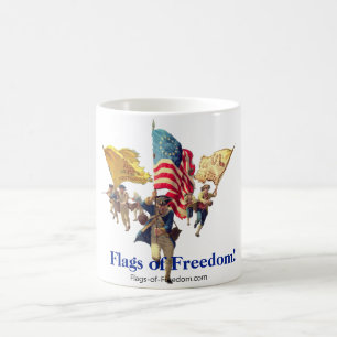 Patriotischer "3 Flaggen der Freiheit" Kaffeebeche Kaffeetasse
