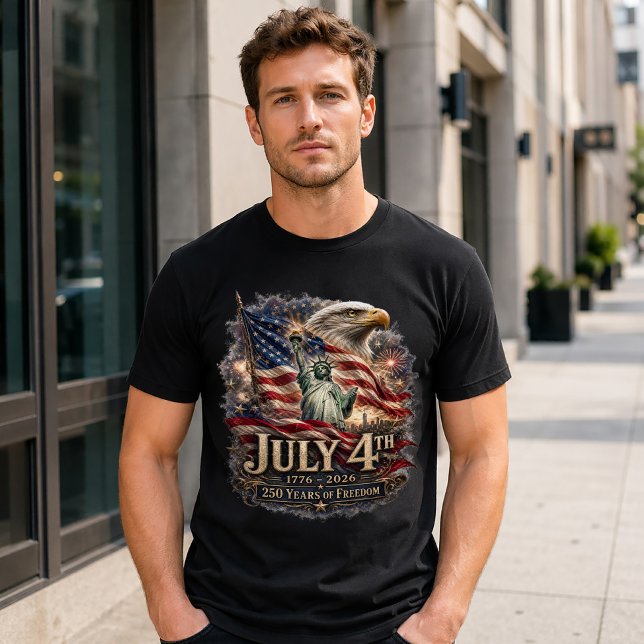 Patriotischer 4. Juli Amerikanische Flagge 250 Jah T-Shirt (Von Creator hochgeladen)