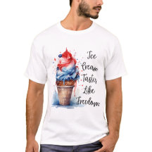 Patriotischer 4. Juli Eiscreme T - Shirt
