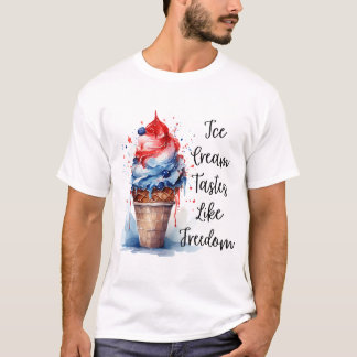 Patriotischer 4. Juli Eiscreme T - Shirt