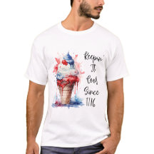 Patriotischer 4. Juli Eiscreme T - Shirt