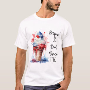 Patriotischer 4. Juli Eiscreme T - Shirt