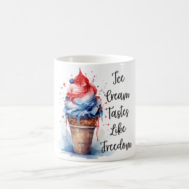 Patriotischer 4. Juli Eiscreme T - Shirt Kaffeetasse (Mittel)