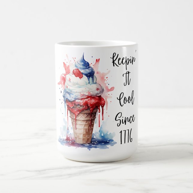 Patriotischer 4. Juli Eiscreme T - Shirt Kaffeetasse (Mittel)