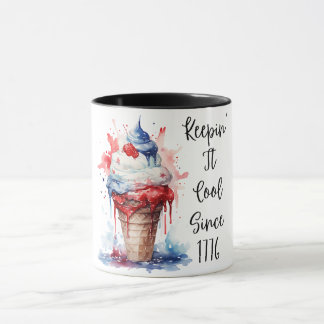 Patriotischer 4. Juli Eiscreme T - Shirt Tasse