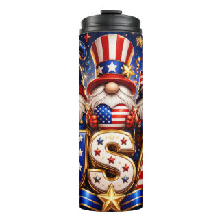 Patriotischer 4. Juli-Gnom USA Thermosbecher